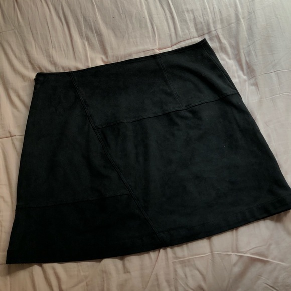 Black Suede Skirt with Embellishments - Picture 3 of 3